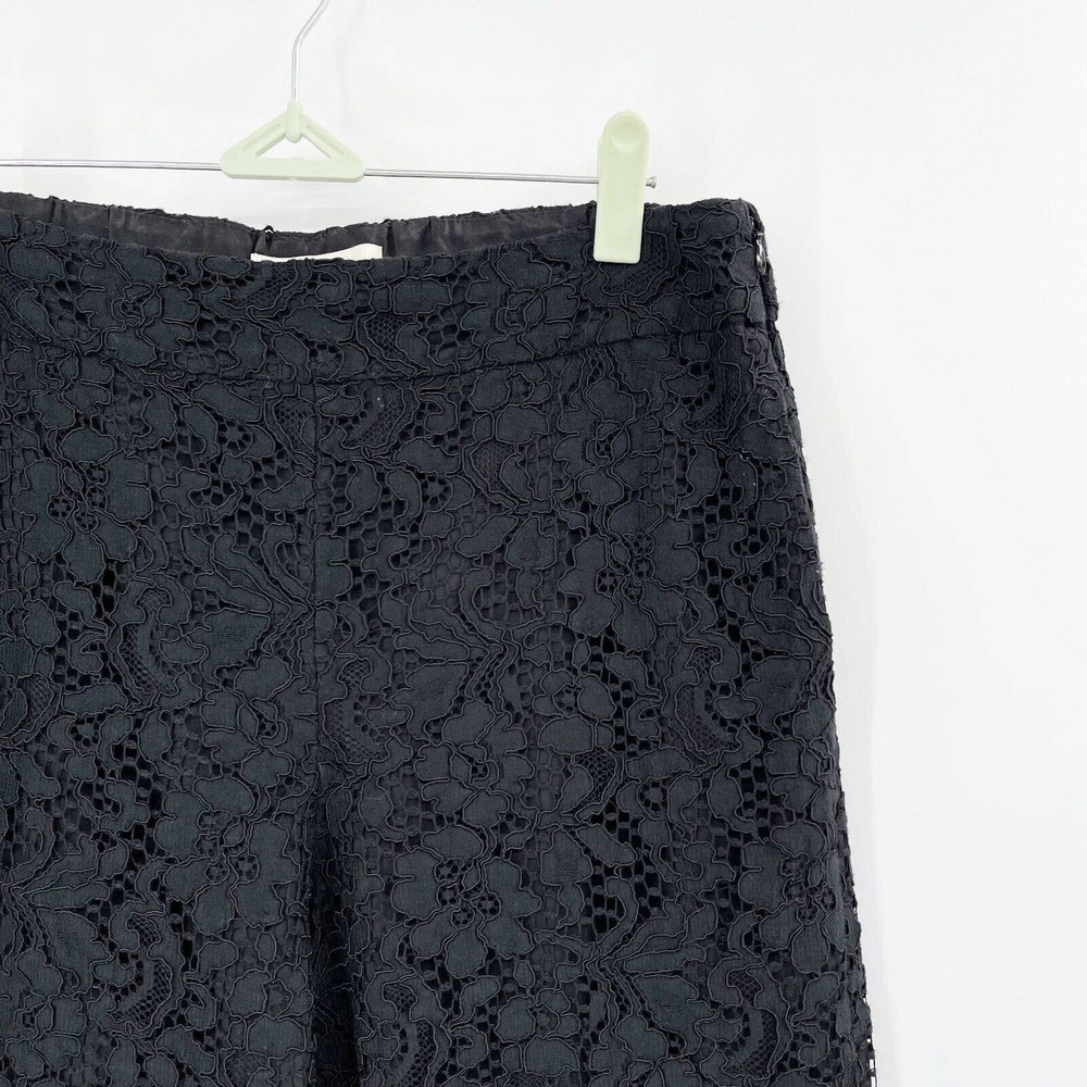 SB by Sachin & Babi Lace Wide-Leg‎ Pants Black Size 8 High Rise Side Zip Lined - Picture 4 of 10
